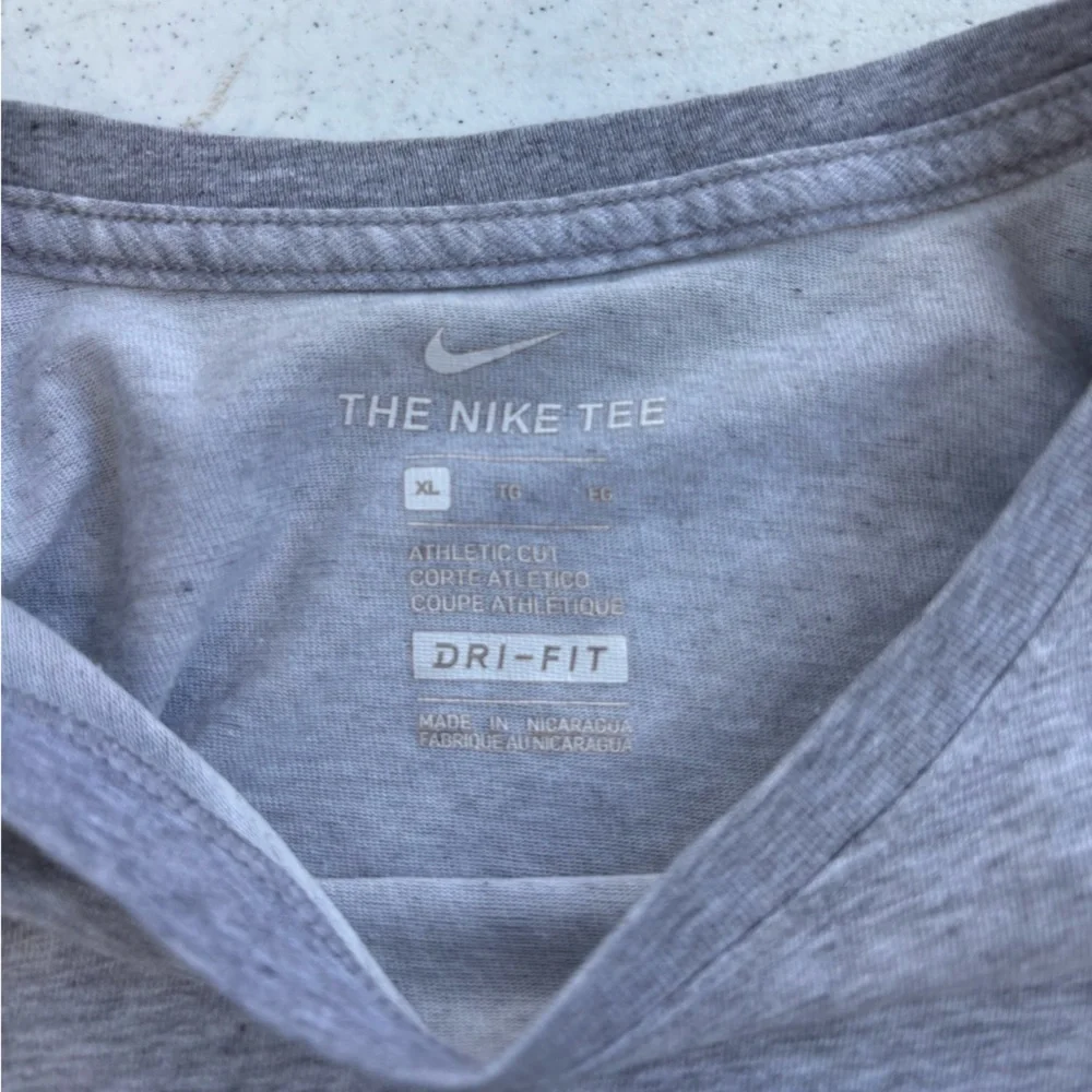 Nike Heather Gray Tee with Bold Black Logo